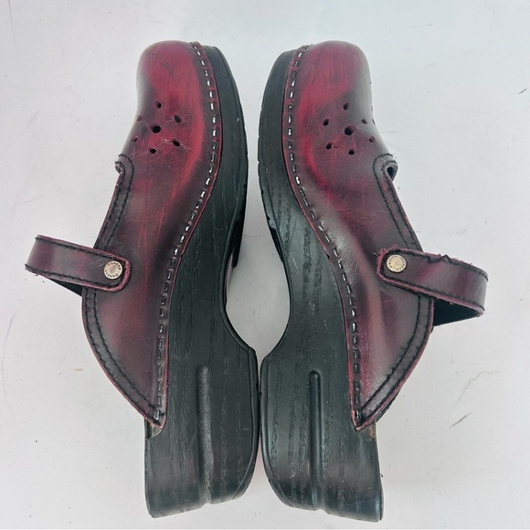 DANSKO Womens Merrie Oxblood Leather Mary Jane Slip On Clog Mule Sizr 40 us 9 - Picture 6 of 9